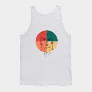 Colorful Abstract Face Tank Top
